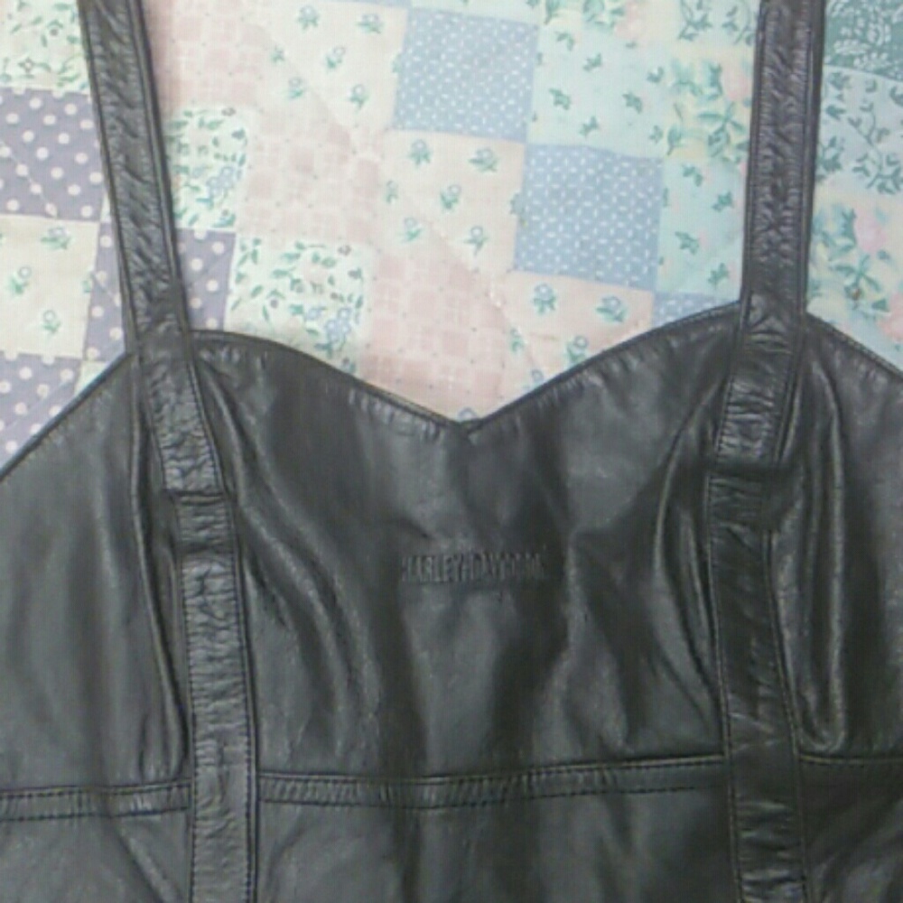 Harley Davidson leather mini dress/tank